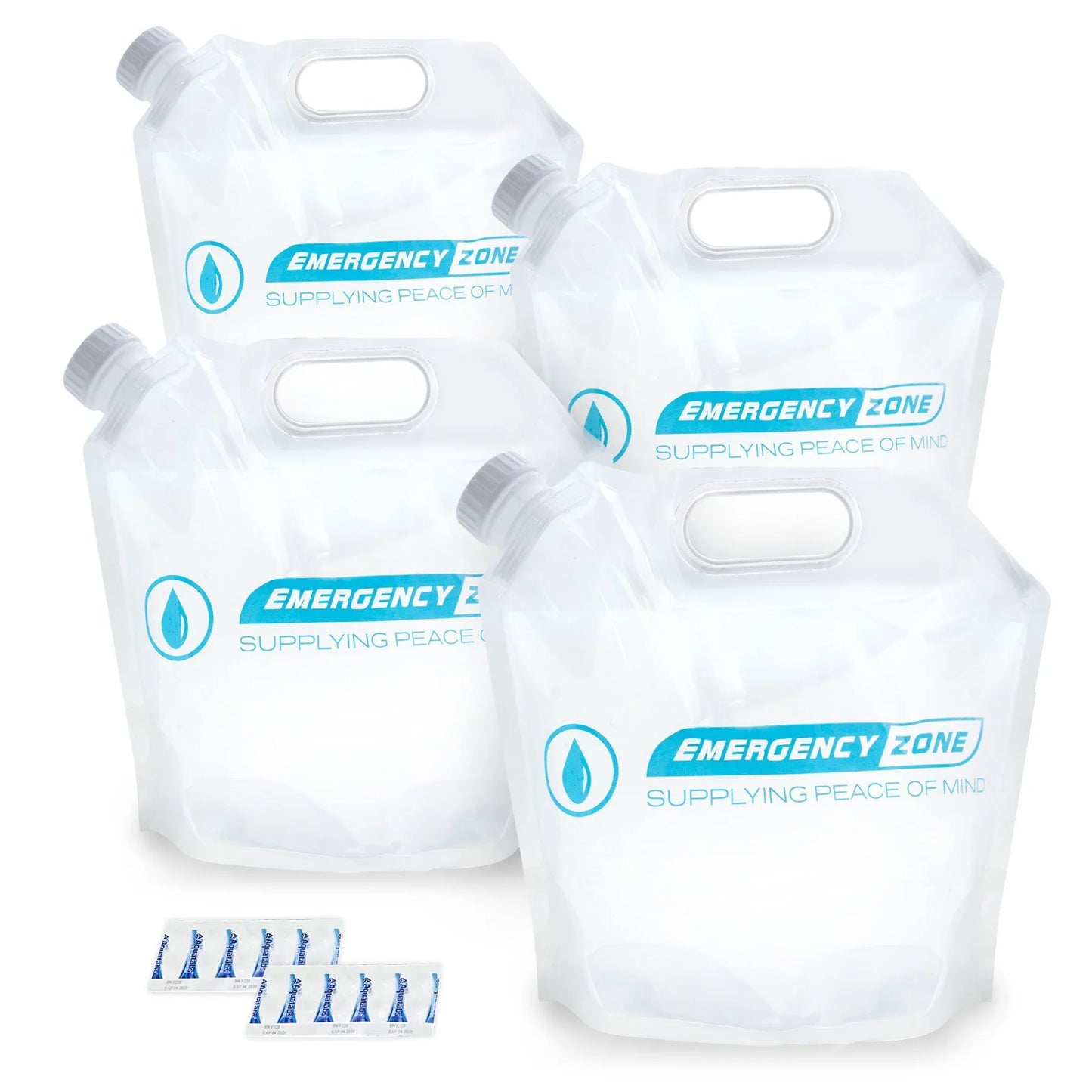 Emergency Zone Four 4L Water Pouches with 20 Aquatabs