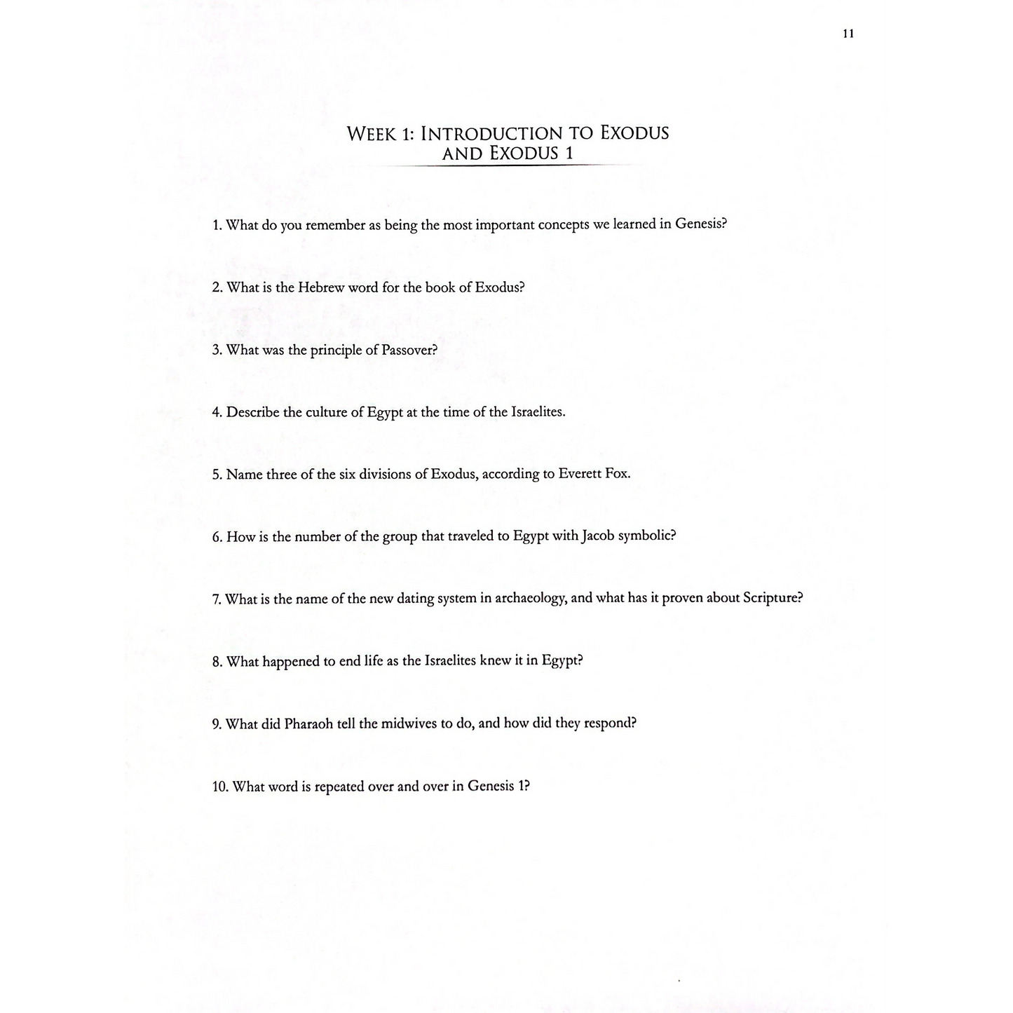 Exodus Homeschool Teacher's Guide (Printed Version)
