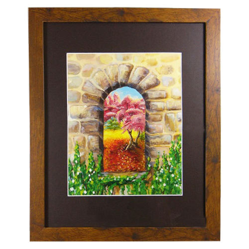 Window to Your Garden (Medium) Print by Gitit - Honey Frame