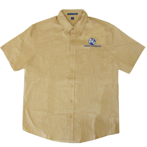Hope For Israel Short Sleeve Dress Shirt (Stone) M - XL