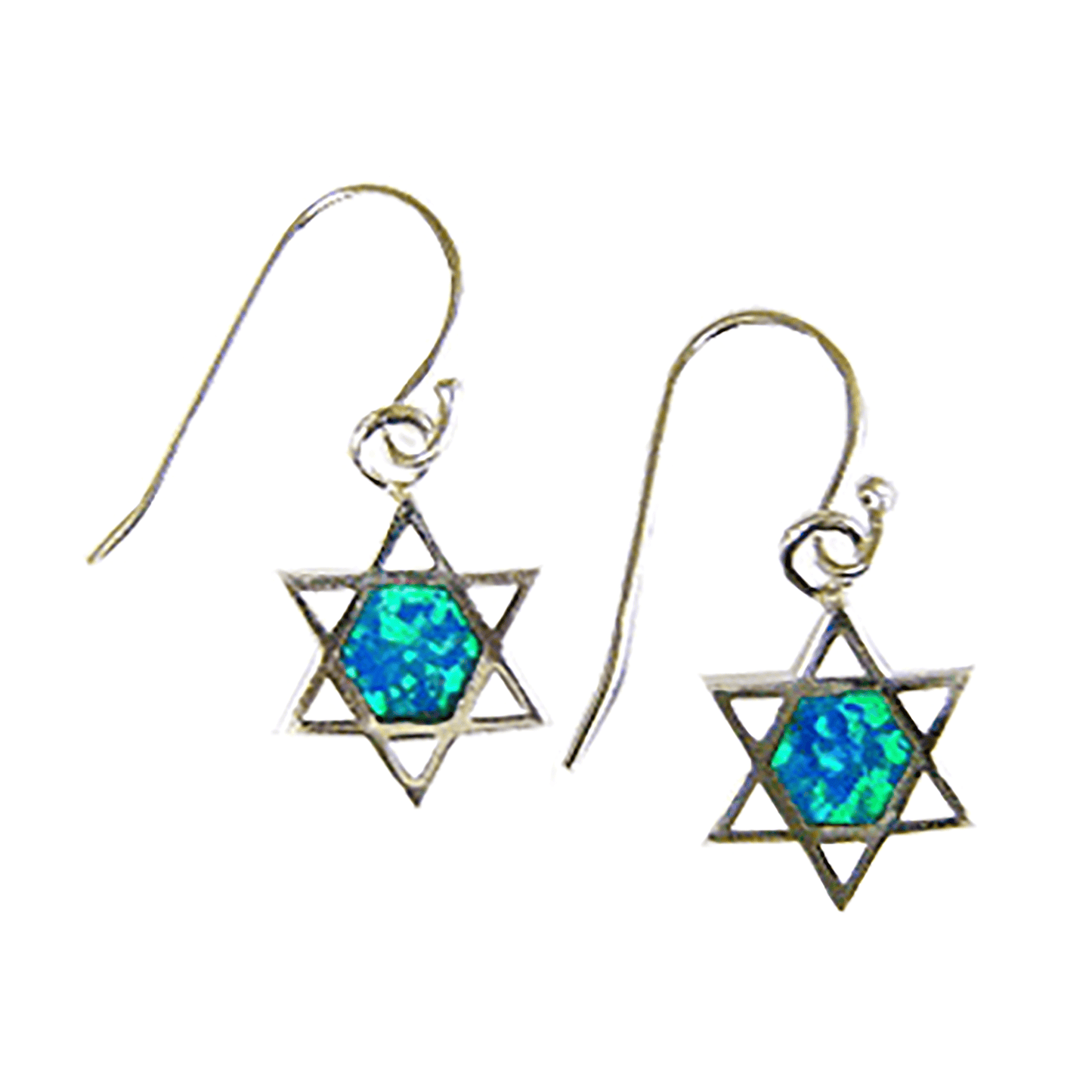 Opal Star of David Dangle Earrings