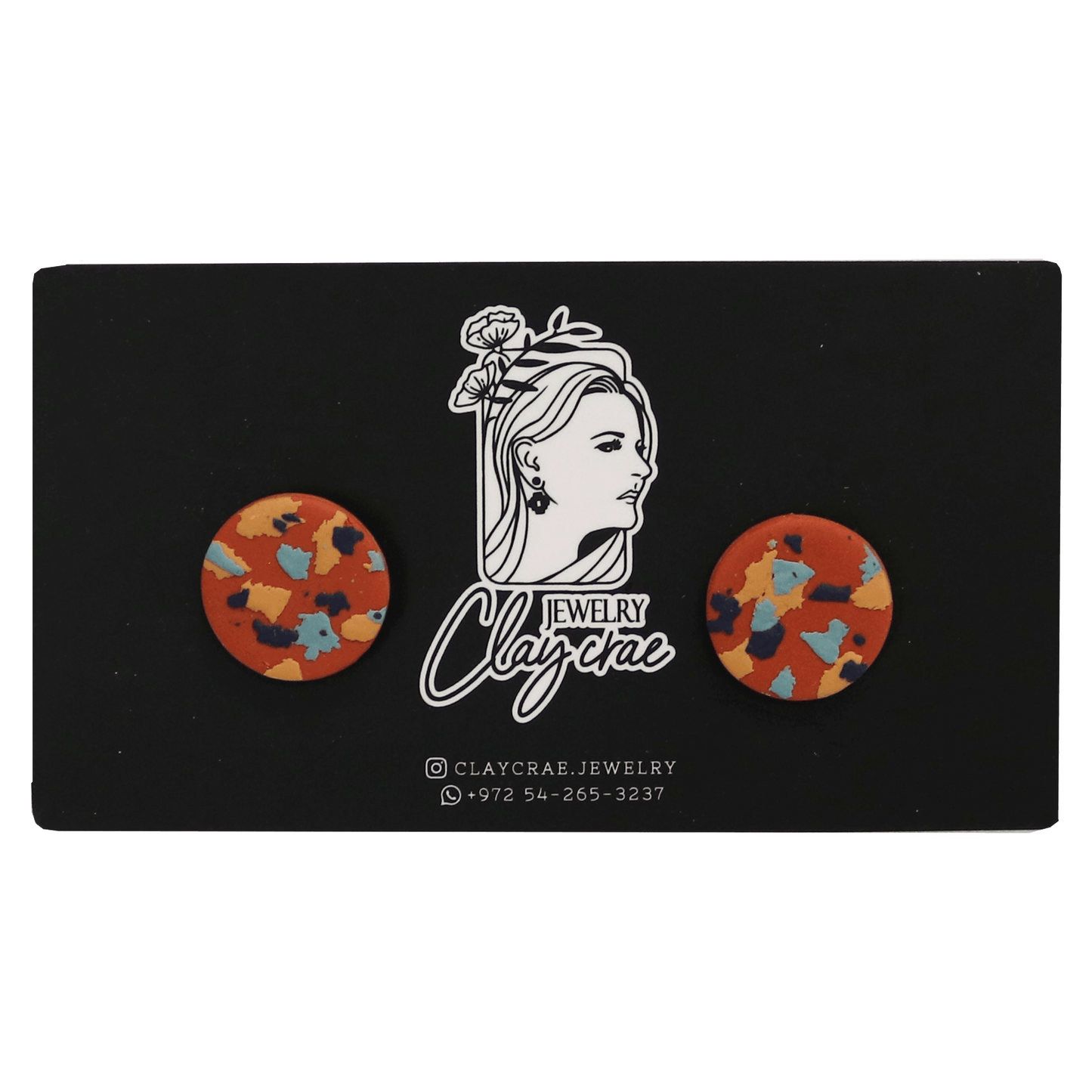Multicolor Clay Stud Earrings