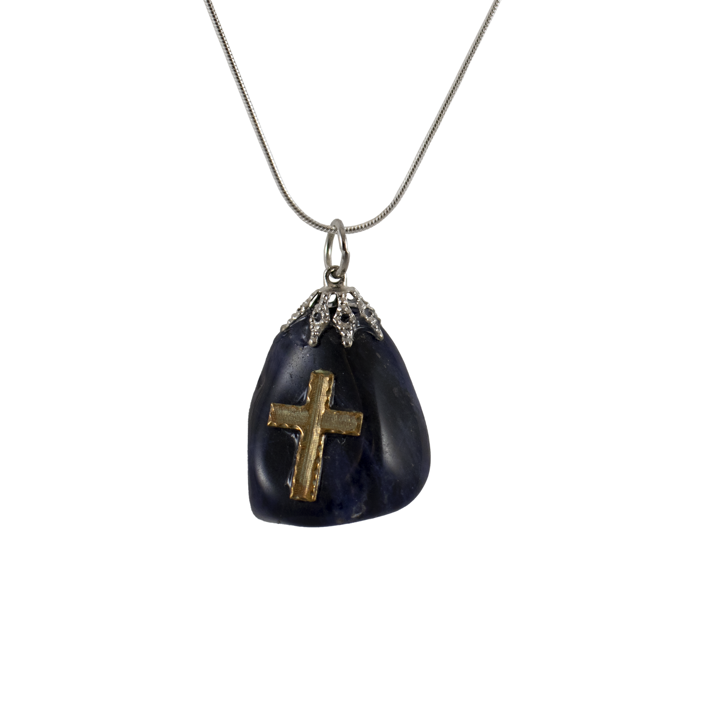 Stone Necklace with Decorative Cross