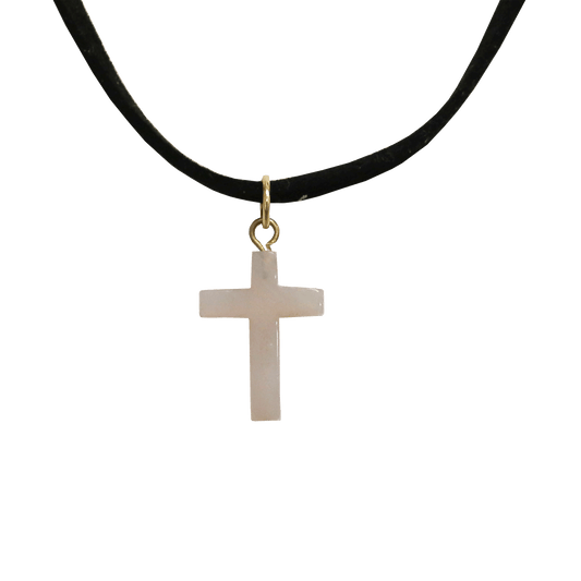 Grey Quartz Cross Necklace