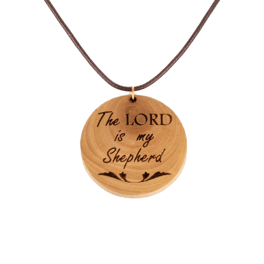 The Lord is my Shepherd Wooden Necklace