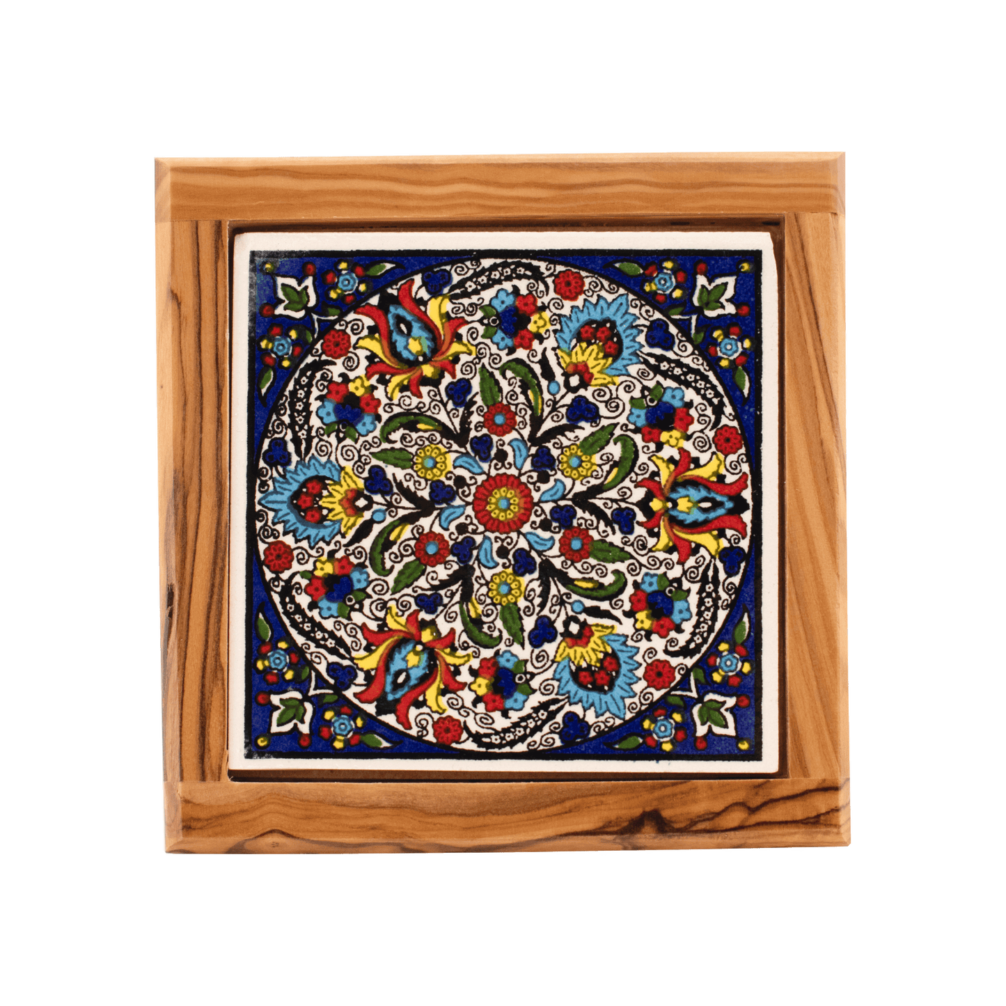 Armenian Ceramic & Olive Wood Coaster (Various)