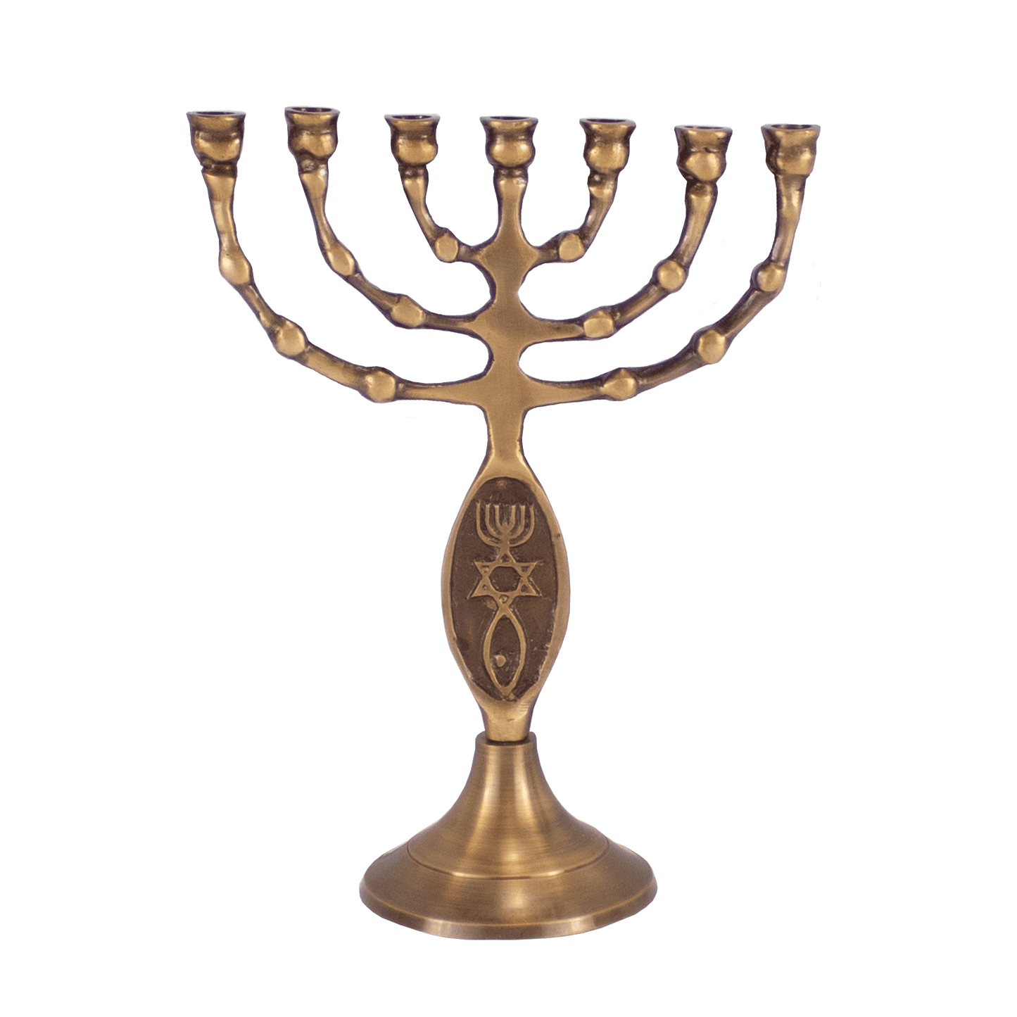 6.75" Solid Brass Grafted in Menorah
