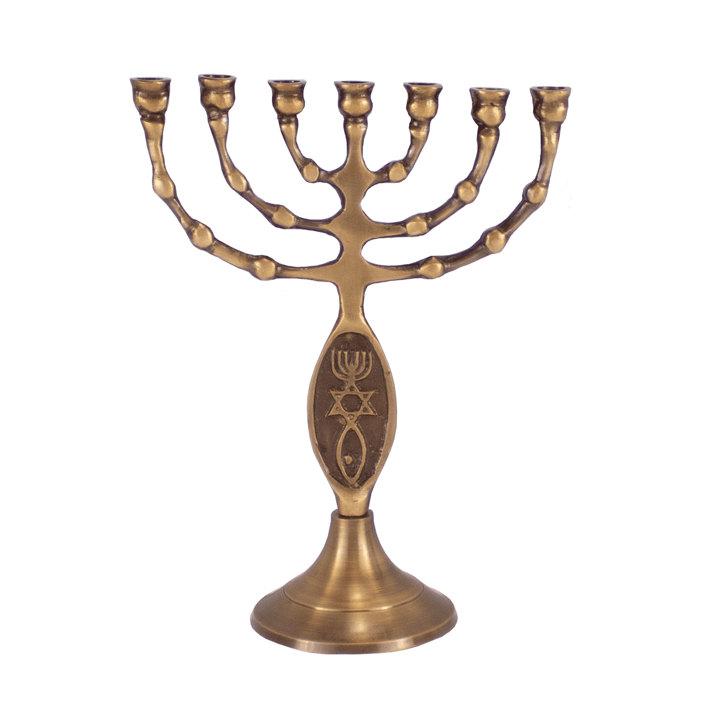 6.75" Solid Brass Grafted in Menorah