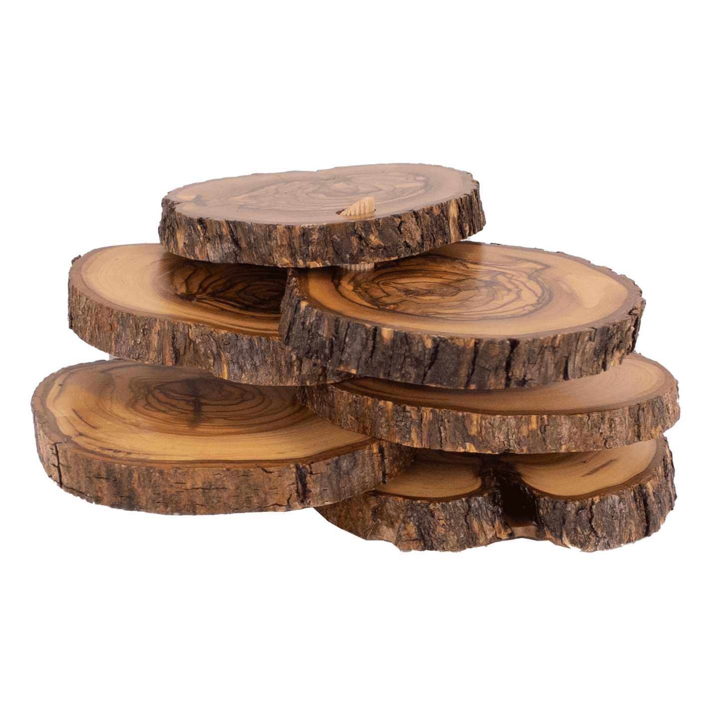 Olive Wood Coaster Set