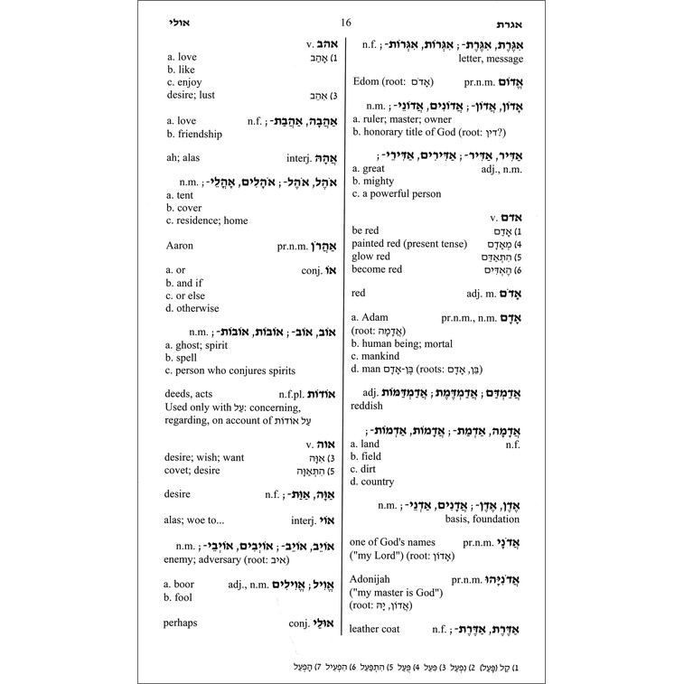 Dictionary of Basic Biblical Hebrew from Carta