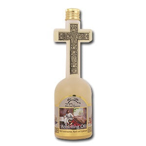Anointing Oil in Cross Bottle - Frankincense, Myrrh and Spikenard