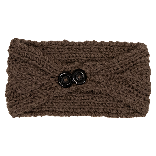 Knitted Headband Ear Warmer (Brown)