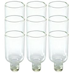 Set of Colored Glass Oil Cups - 9 Pieces