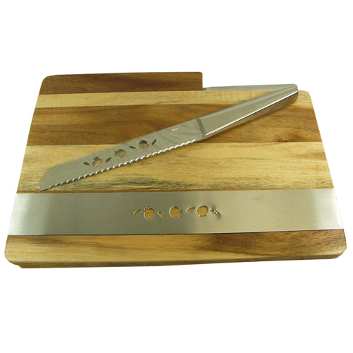 Bread Board with Knife (Pomegranates)