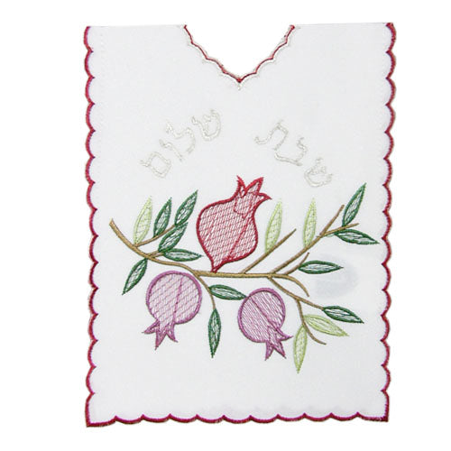 Shabbat Wine Bottle Cover - Pomegranate