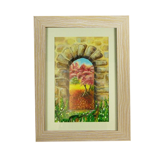 Window to Your Garden (Small) Print by Gitit - Blonde Frame