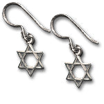 Star of David Earrings 3/8"