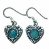 Roman Glass Heart Earrings