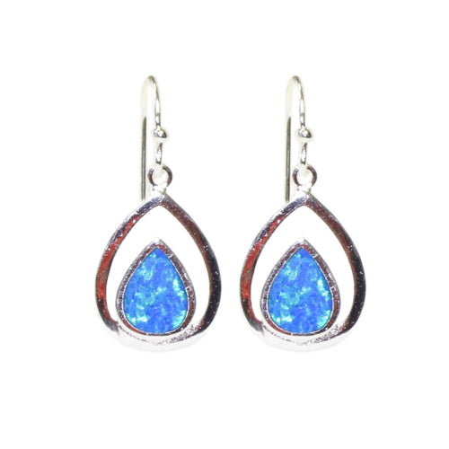 Opal Teardrop Dangle Earrings