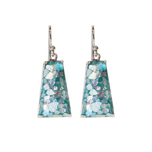 Roman Glass Trapeze Earrings