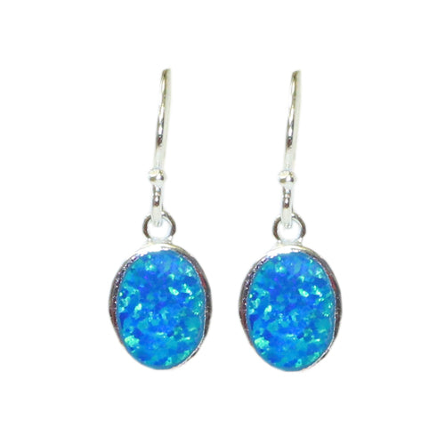 Opal Oval Dangle Earrings