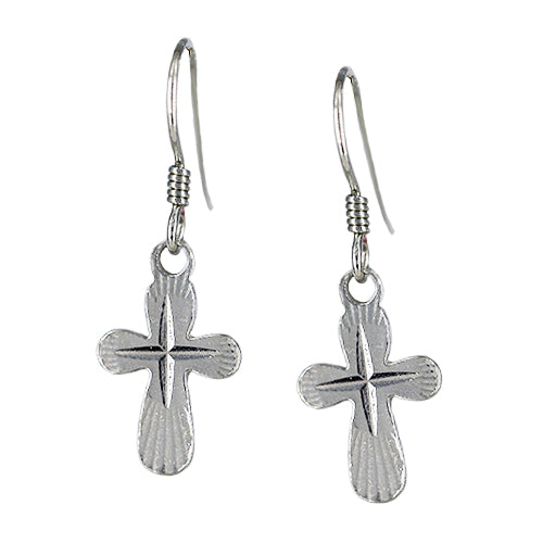 Cross Earrings - Sterling Silver