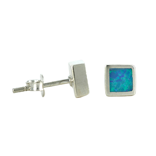 Opal Square Post Earrings - Medium