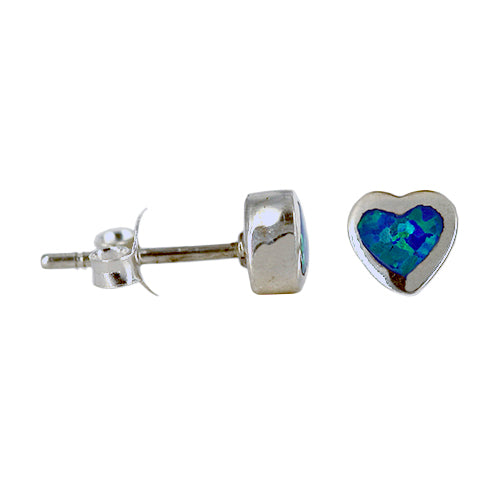 Opal Heart Post Earrings