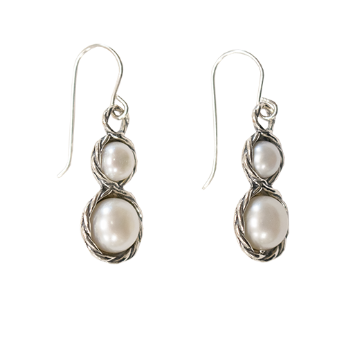 Pearl Figure-8 Drop Earrings