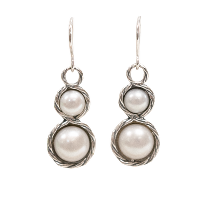 Pearl Figure-8 Drop Earrings