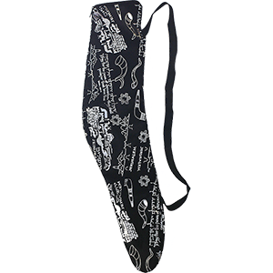 46" Shofar Bag - Black Velvet w/Silver Foil - Jerusalem
