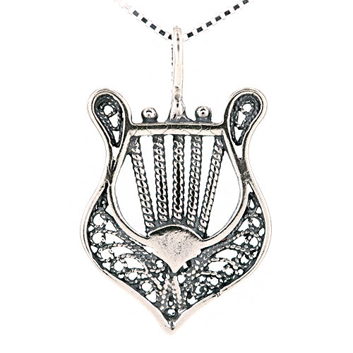 Sterling Silver Harp Necklace