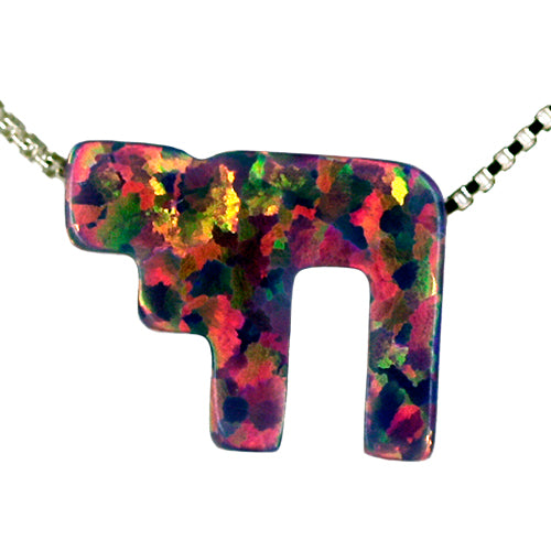 Chai Opal Necklace Life Synthetic Opal Necklace (Various Colors)