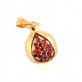 Pomegranate Pendant with Garnets (Gold-filled)