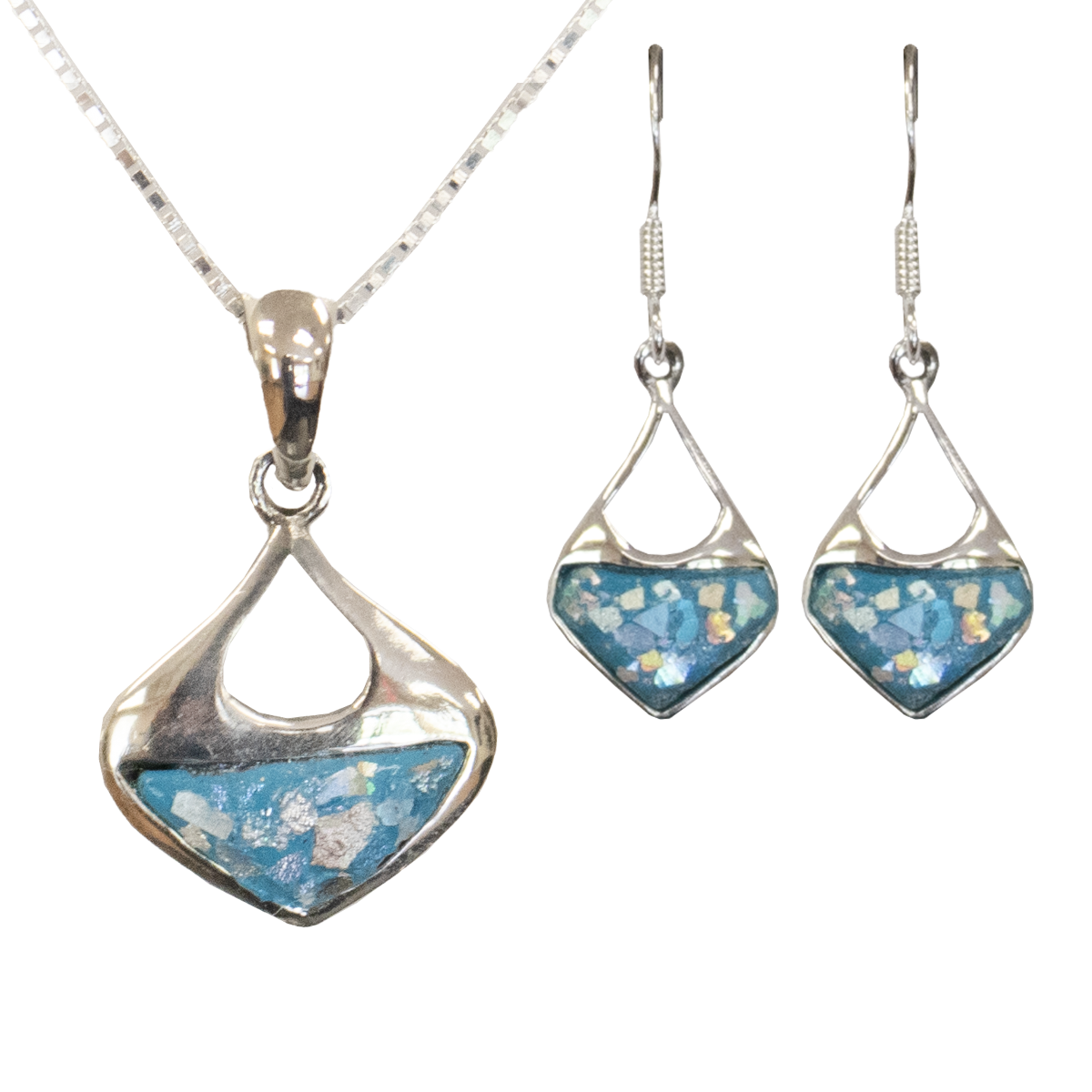 Roman Glass Modern Teardrop Set