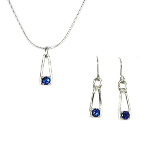 Sapphire Earring & Necklace Set