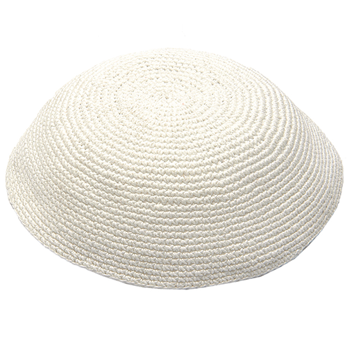White Knitted Kippah (Various Sizes)