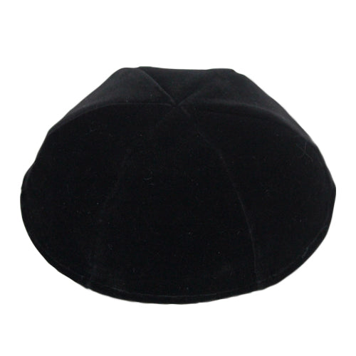Black Velvet Kippah 6-Part (Various Sizes)
