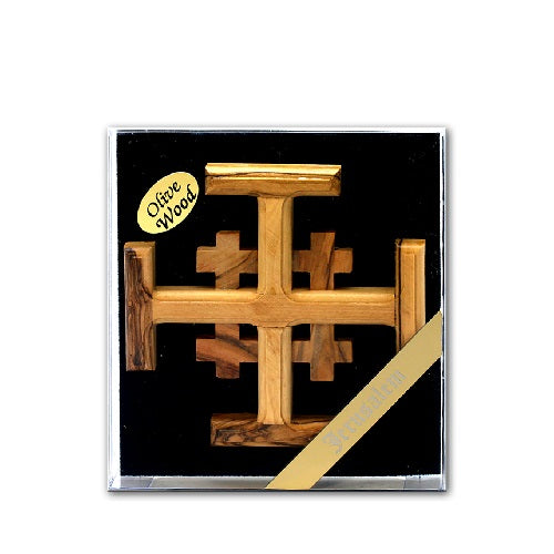 Olive Wood Jerusalem Cross