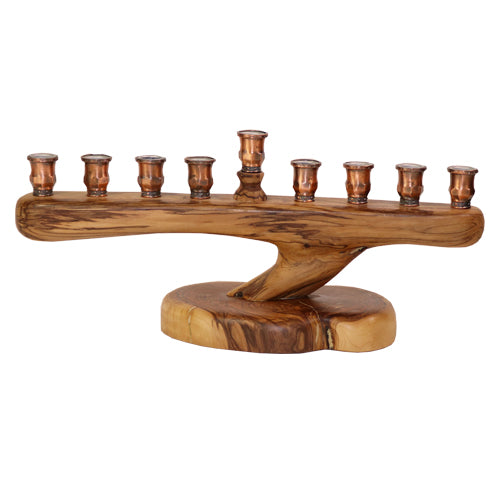 Olive Wood Hanukkiah