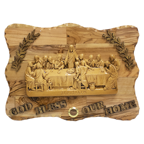 Last Supper Prayer Before Meals Rustic Wood Plaque - Nelson Gifts