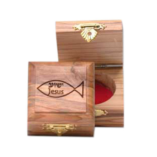 Jesus/Yeshua Olive Wood Square Box