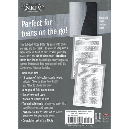 NKJV Large Print Compact Bible, Charcoal