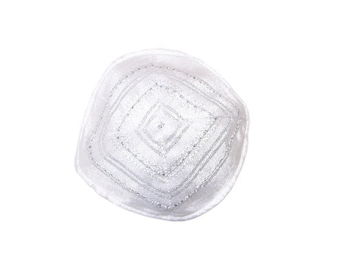 Handwoven Silk Prayer Shawl Set - White and Silver - 42" by Gabrieli