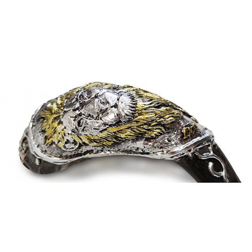 Ram Horn Shofar with Silver