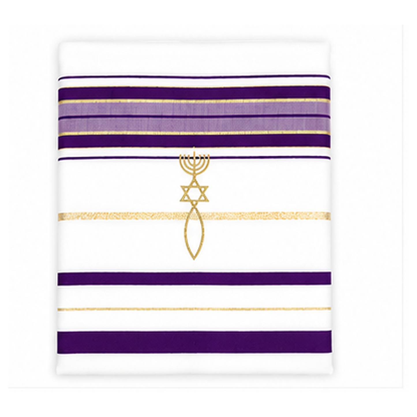 Purple & Gold Tallit Prayer Shawl with Bag