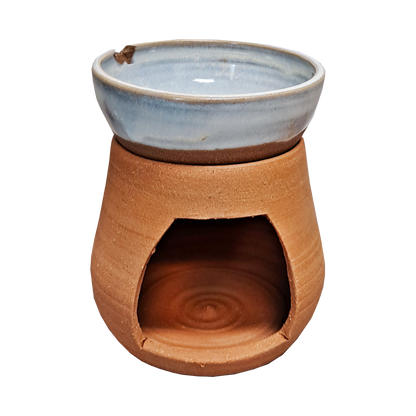 Incense & Tart Burner  (Variegated Light Blue) - Chipped