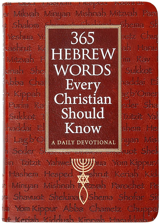 Faux leather cover of 365 Hebrew Words Every Christian Should Know