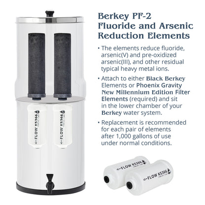 Berkey PF-2 filter element cutaway and filtration media