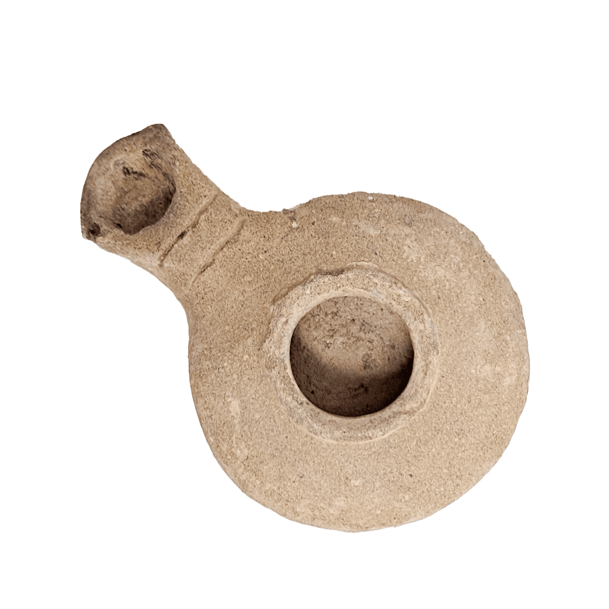 Top view of the Herodian clay oil lamp - Jesus Period Antiquity